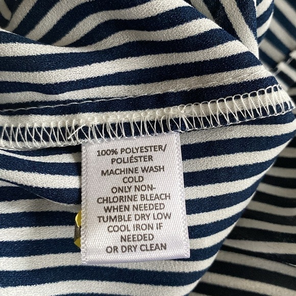 Loft women’s flowy top v neck vertical stripes bell sleeves size small - Picture 11 of 12